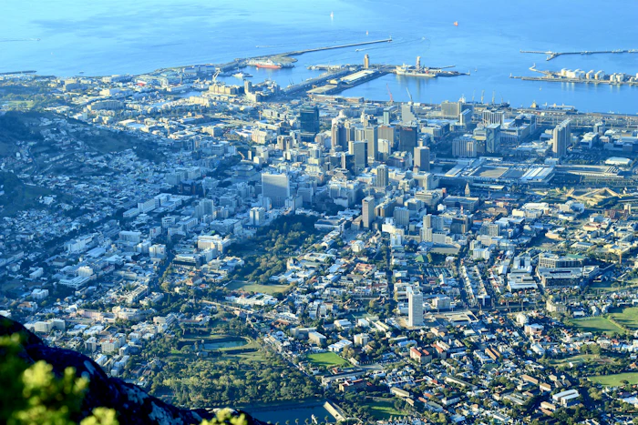 West African city skyline