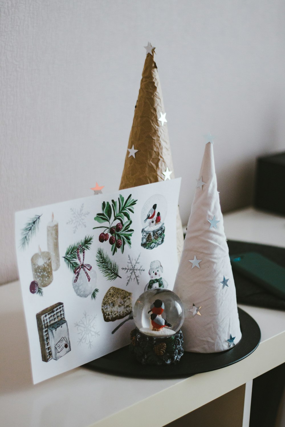 white and brown floral paper towel