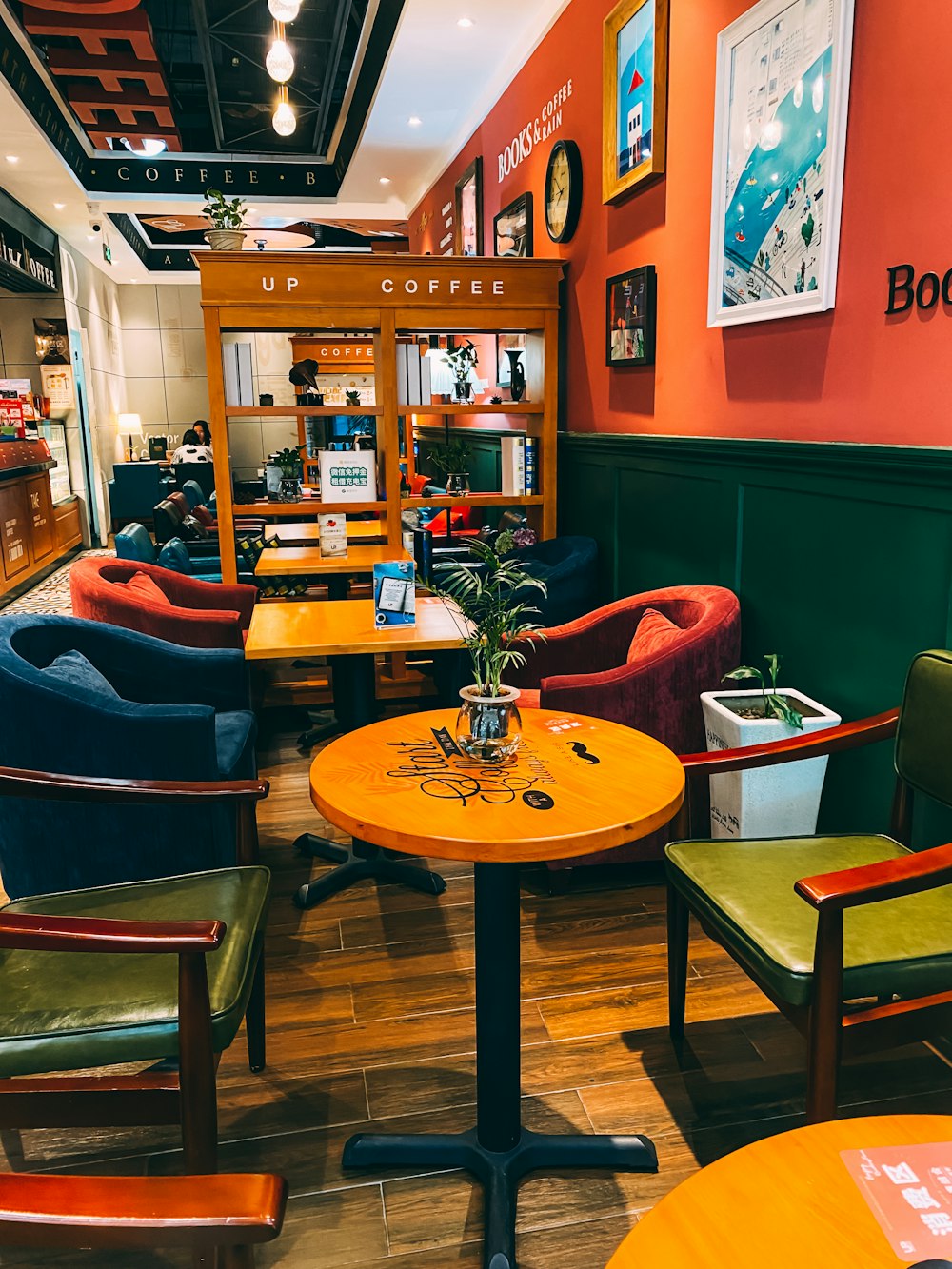 brown wooden round table with chairs