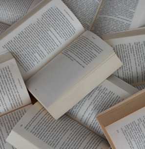 white and brown book on brown woven surface