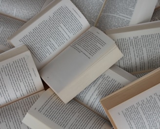 white and brown book on brown woven surface