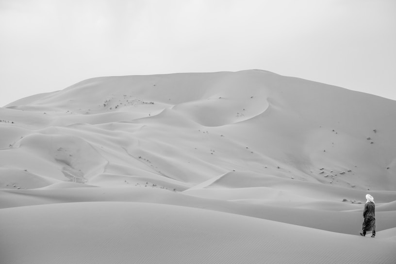 white sand under white sky