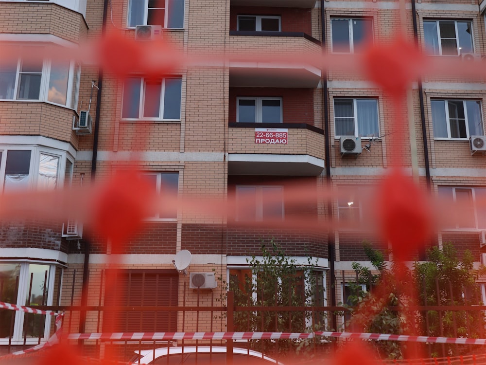 red and white concrete building