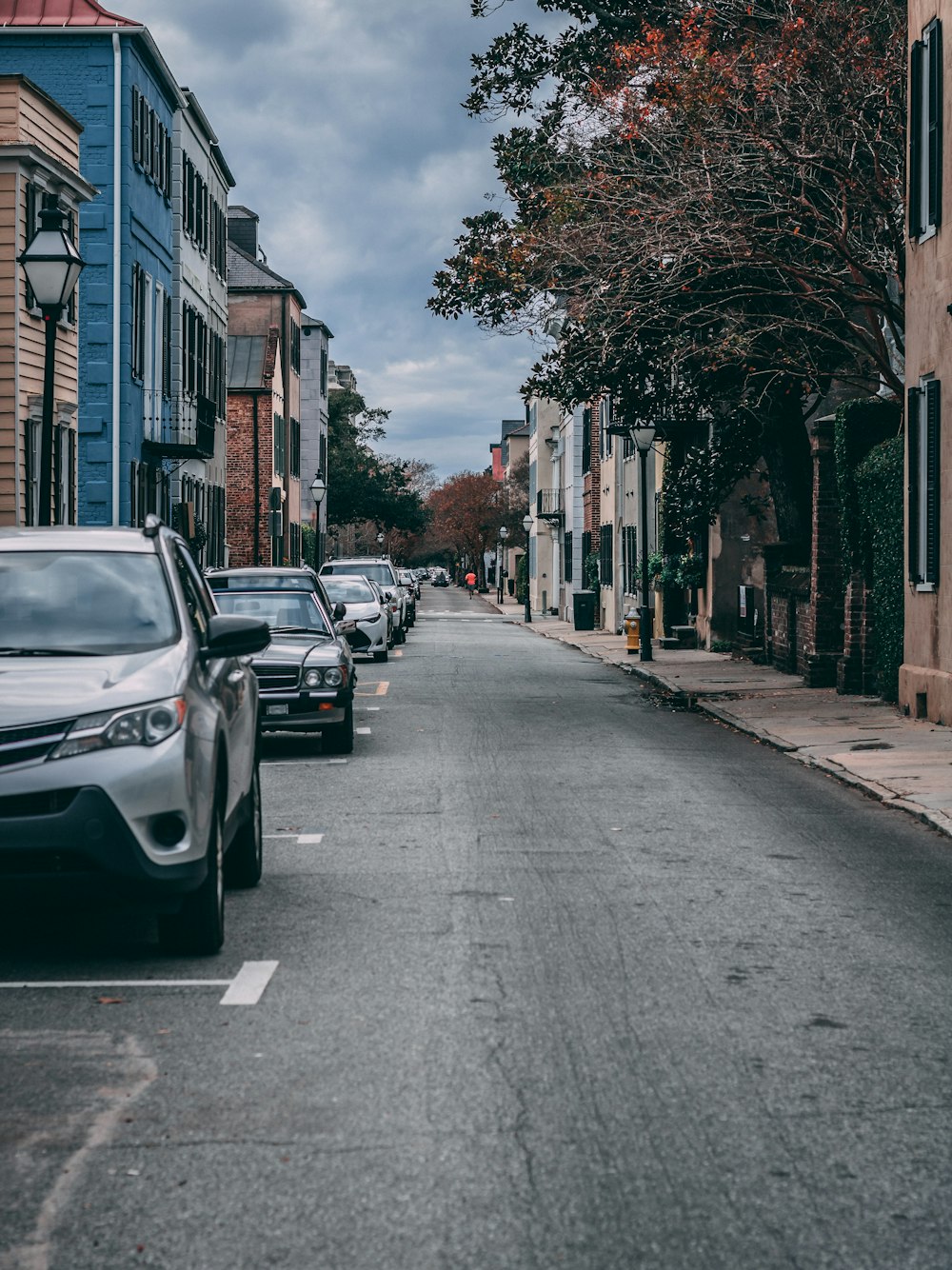 cars parked on side of the road during daytime