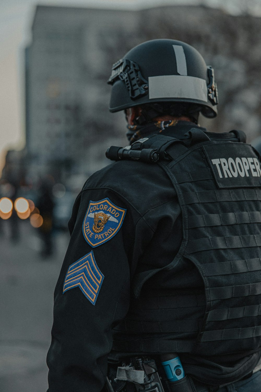 man in black police uniform