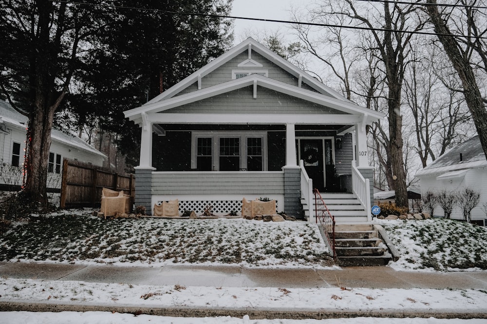 white wooden house near green trees during daytime