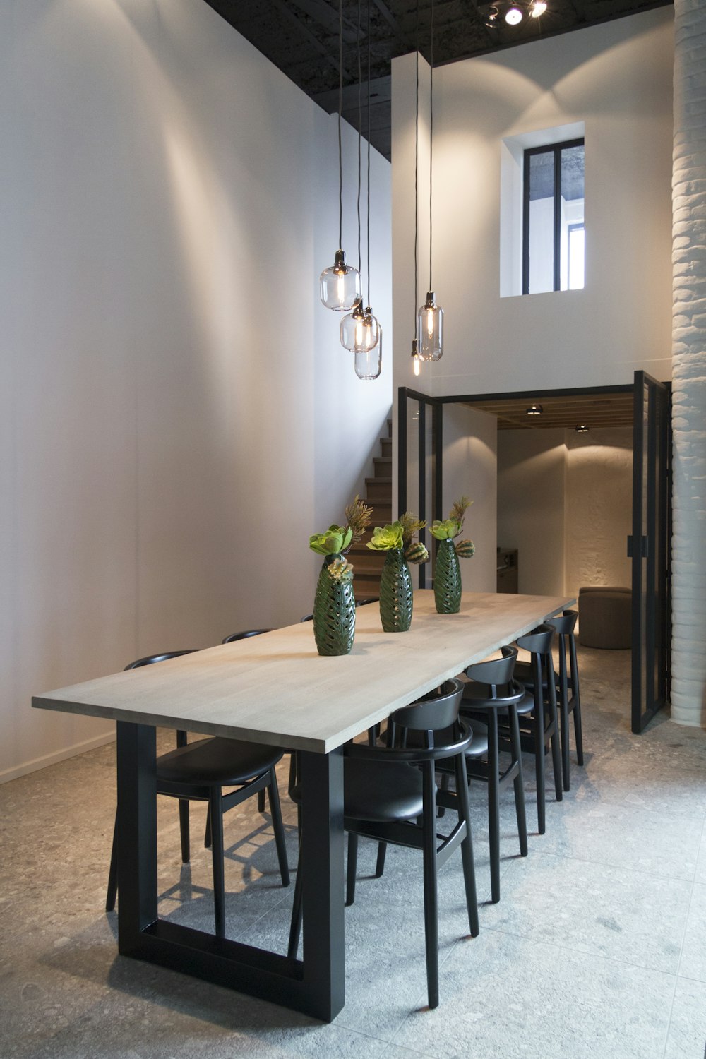 white and black dining table