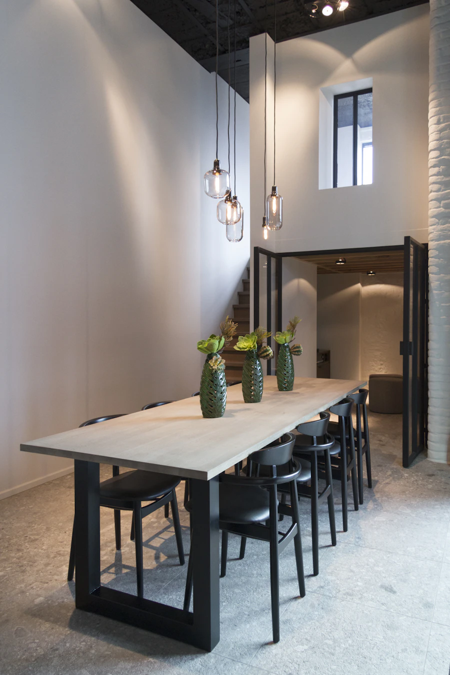 Industrial-style dining table, similar to the HOOBRO 3-Piece set