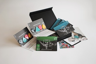 black and green labeled box