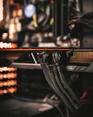 black and red audio mixer