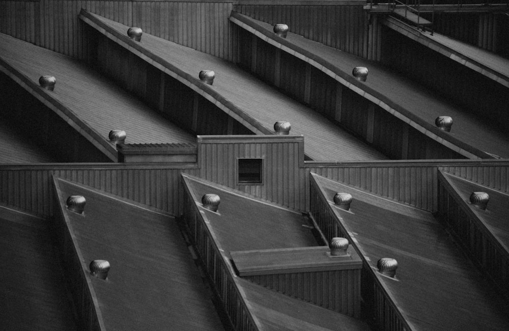 grayscale photo of concrete stairs