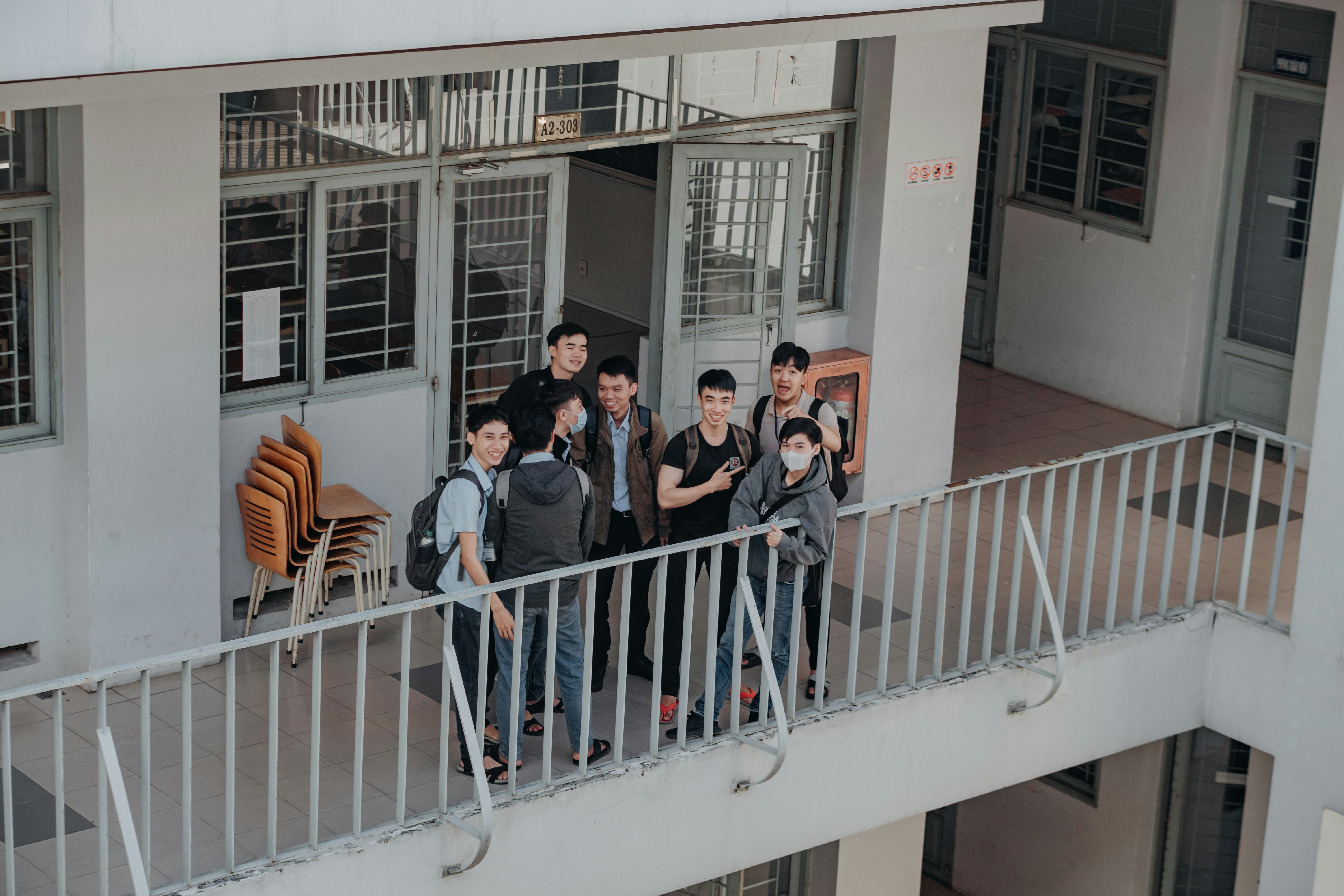 Group of teenagers applying for jobs