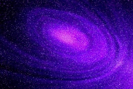 A swirling, cosmic scene with vibrant shades of purple and pink, depicting a galaxy filled with sparkling stars, creating a sense of depth and mystery.