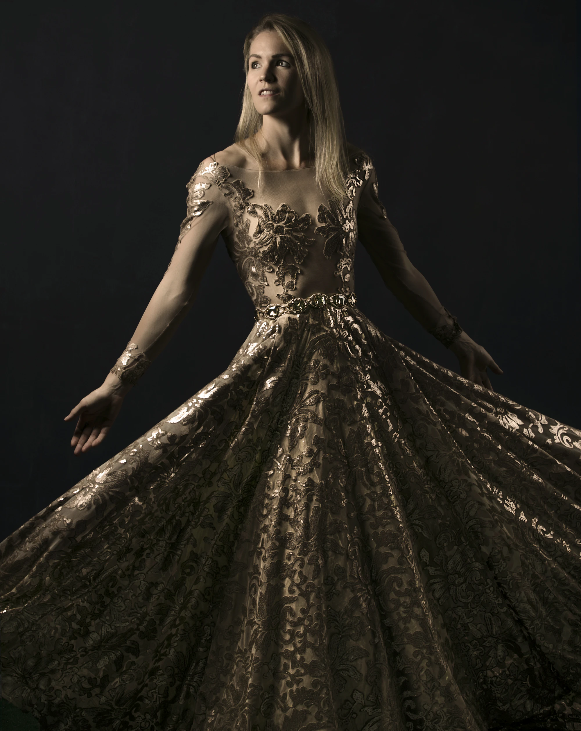 European Evening — gown, black-tie setting