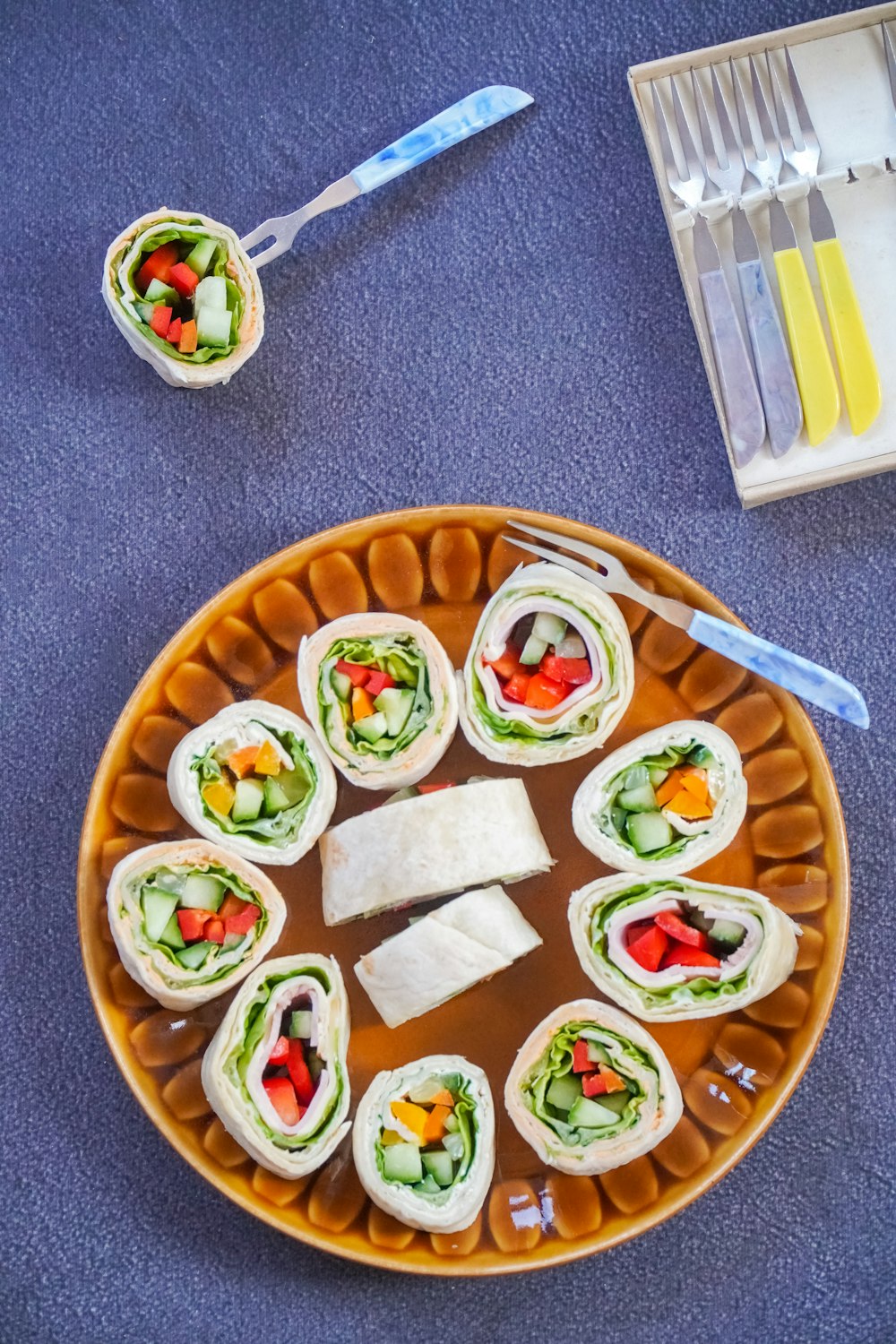 sliced of bread on yellow plate