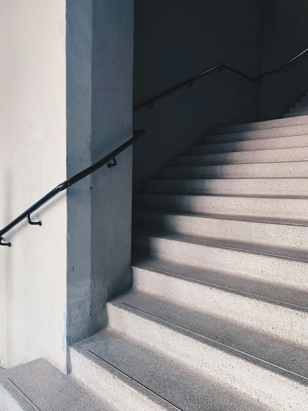 white and brown wooden staircase