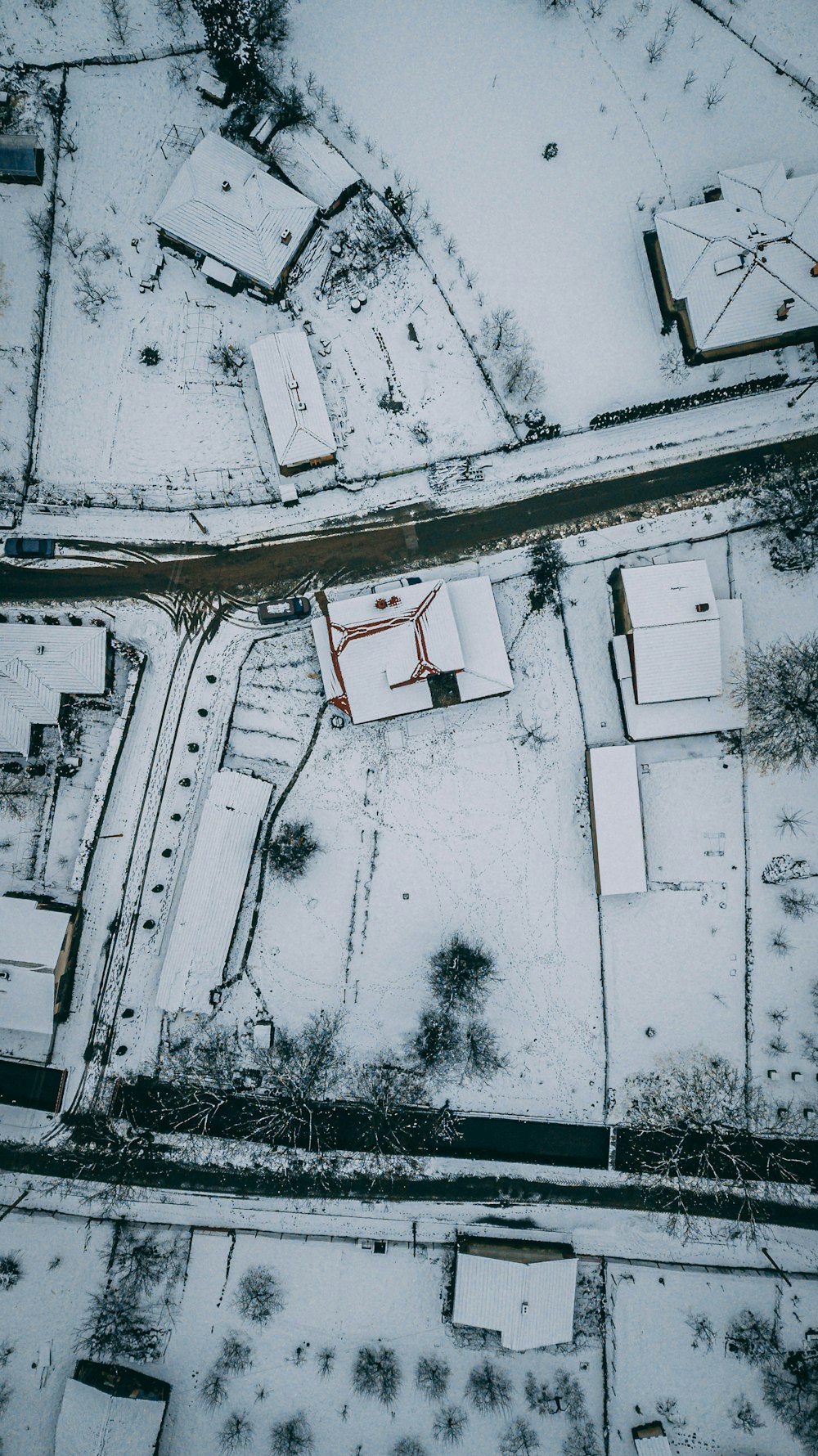 aerial view of a basketball court