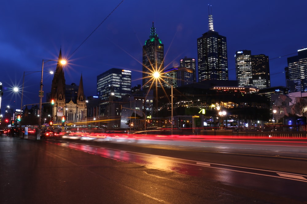 time lapse photography of city during night time