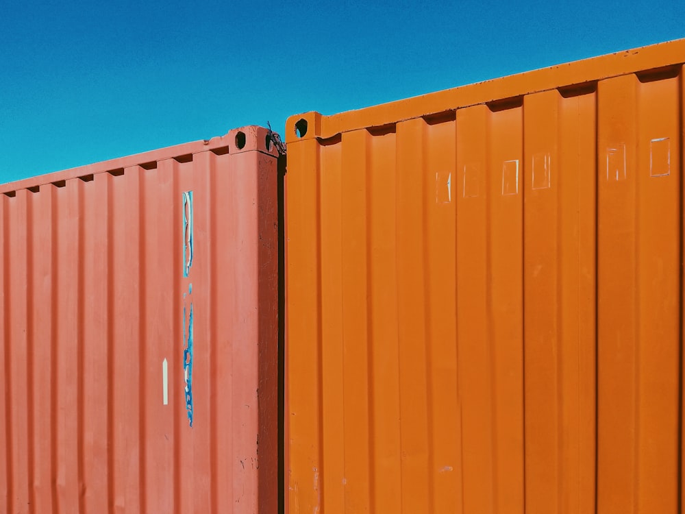 orange and blue steel gate