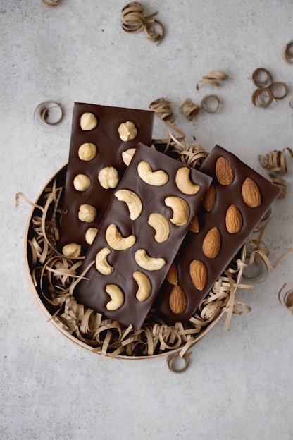 brown and white polka dot chocolates