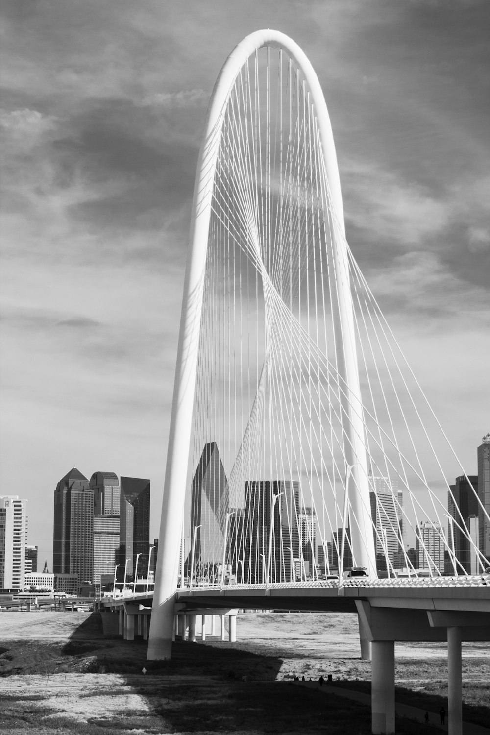 grayscale photo of city skyline