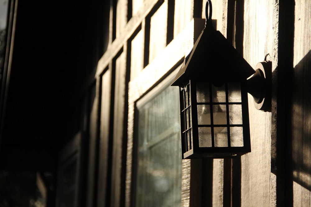 brown wooden framed glass window