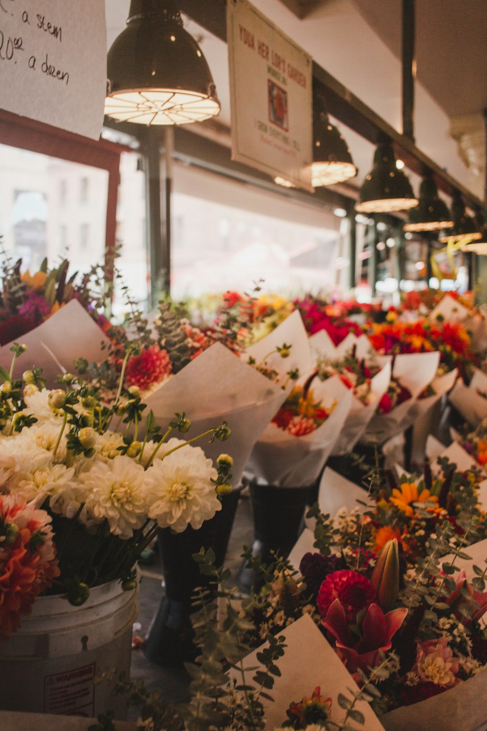 bouquet of flowers on table