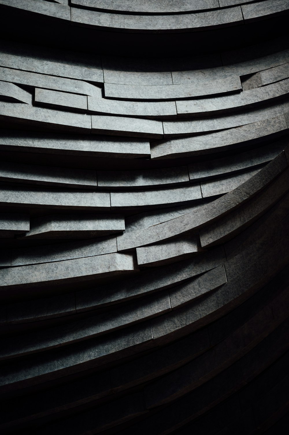 black and white spiral stairs