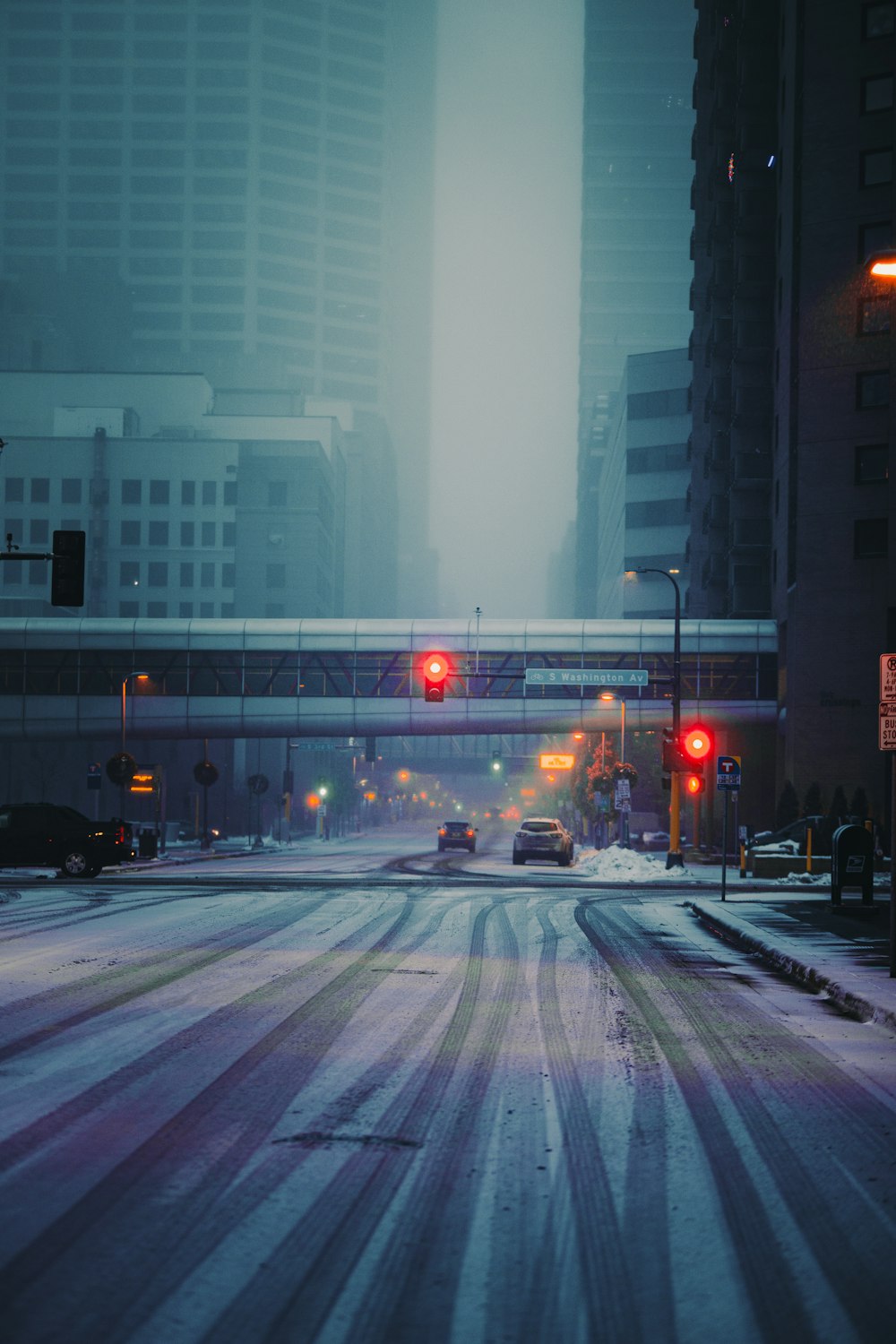 cars on road during night time