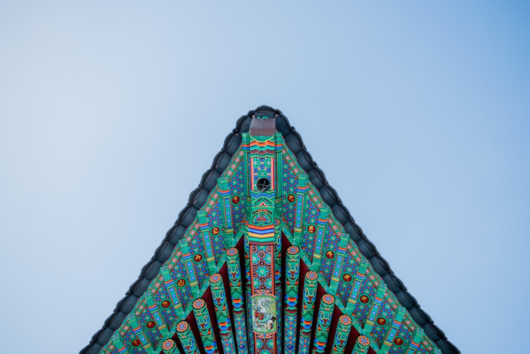 green and black concrete building, korean house