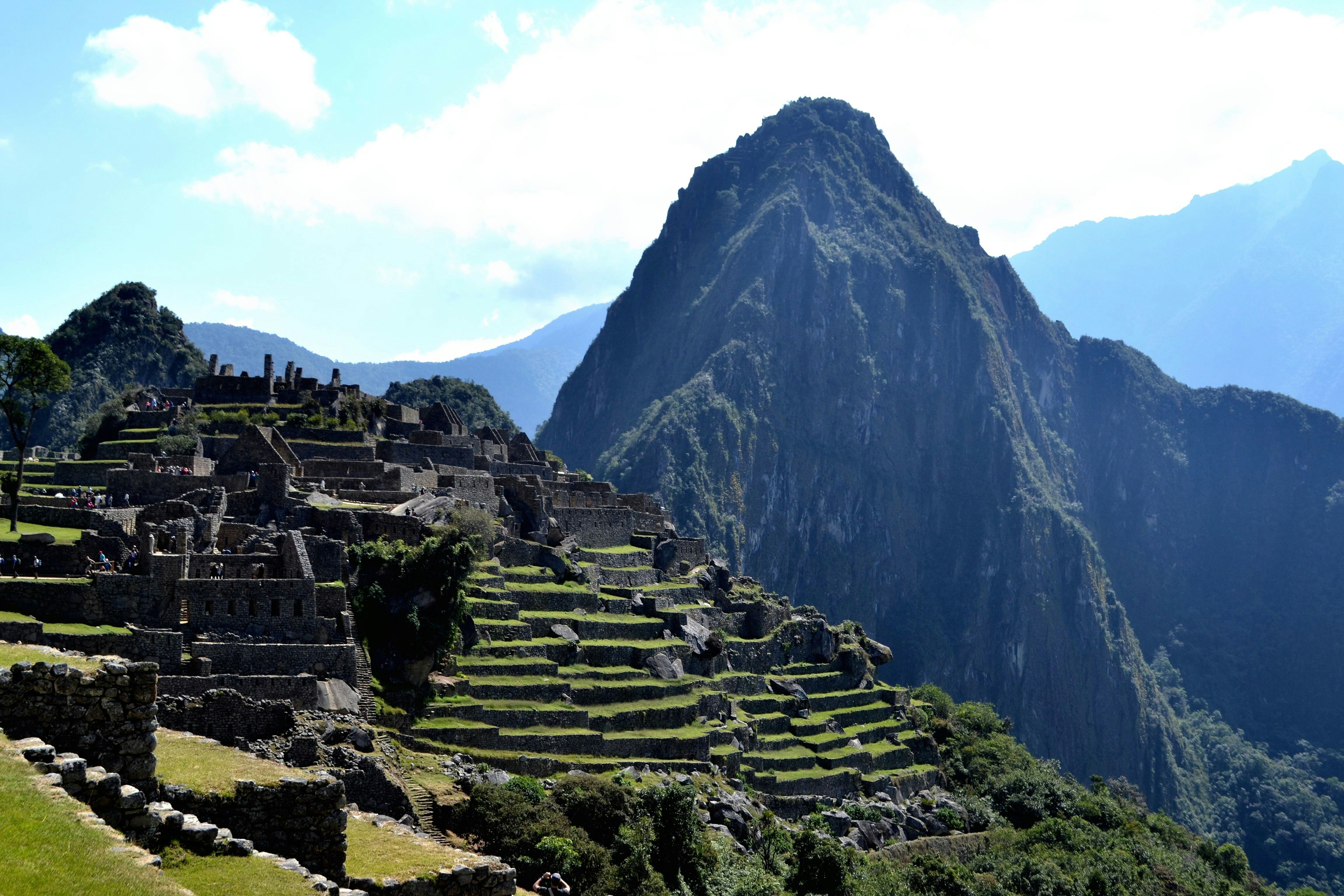 green and brown mountain under blue sky during daytime, Machu Picchu