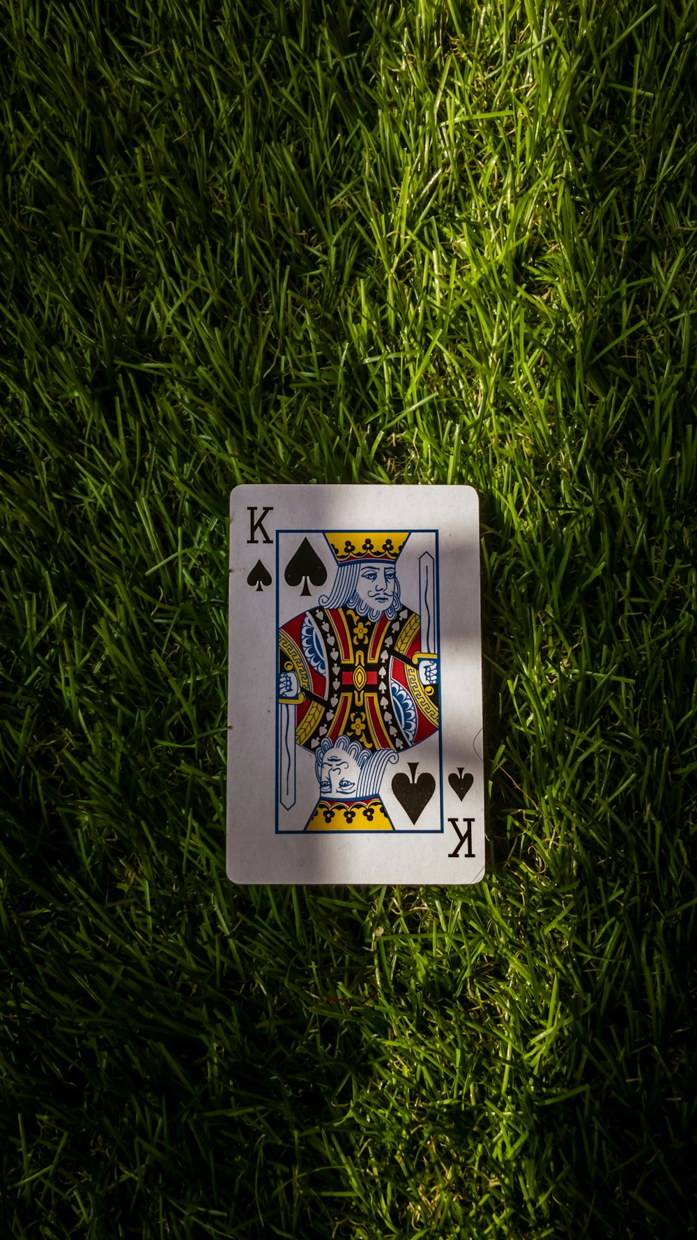 jack of spade playing card on green grass