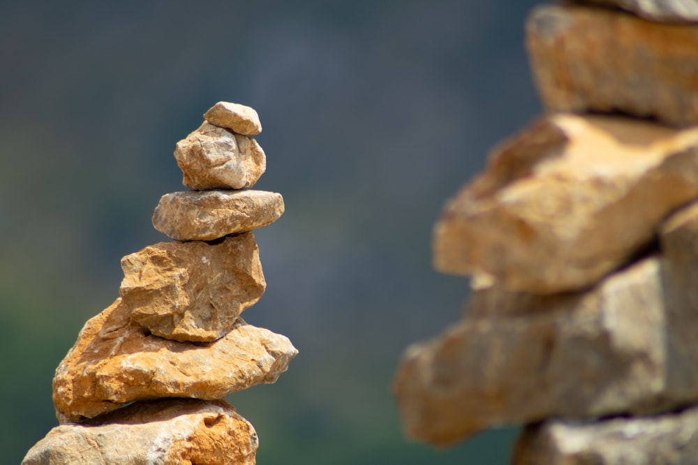 brown stone in close up photography