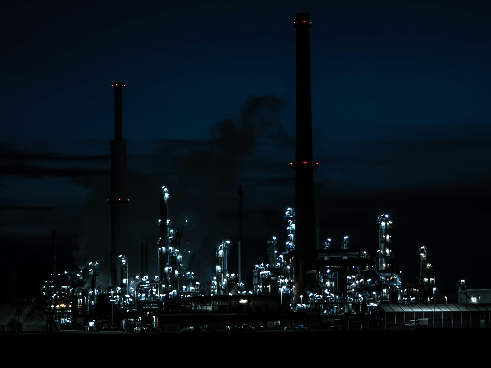 city with high rise buildings during night time