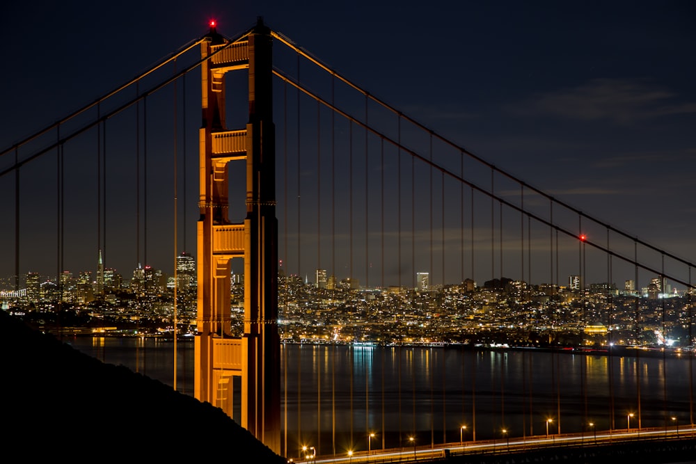 golden gate bridge during night time