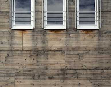 white wooden framed glass window