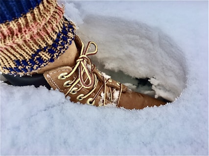 person wearing brown leather sandals