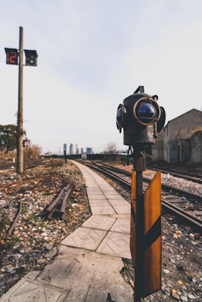 A modern railway signal installation showcasing advanced electronic systems.