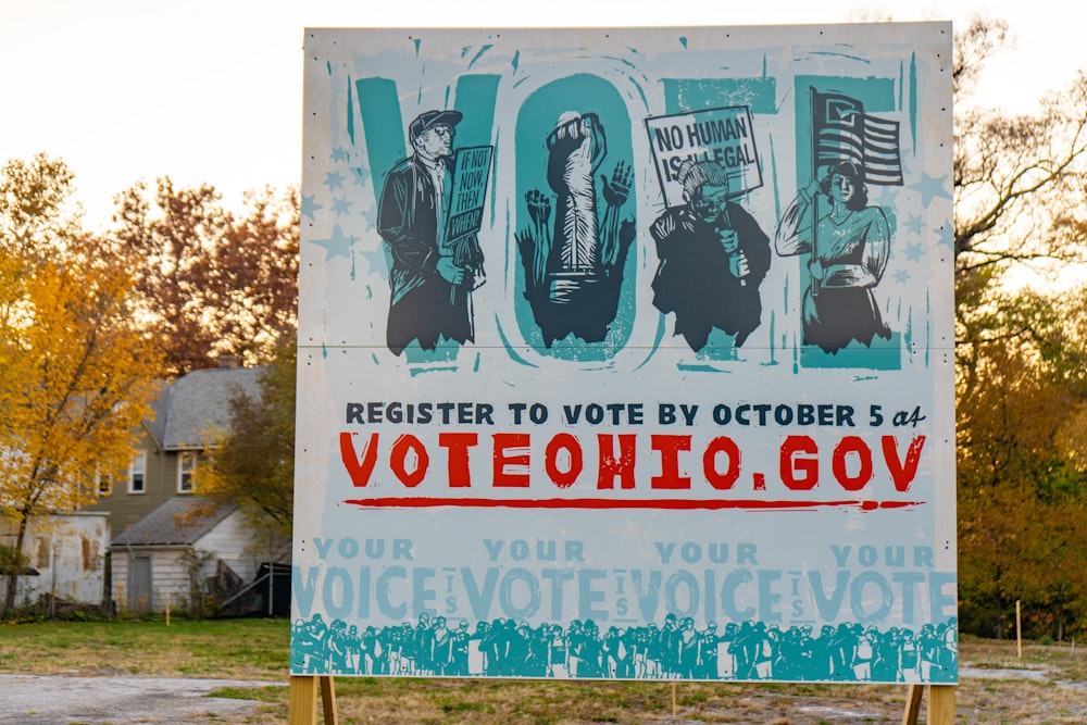 a political sign in front of a house