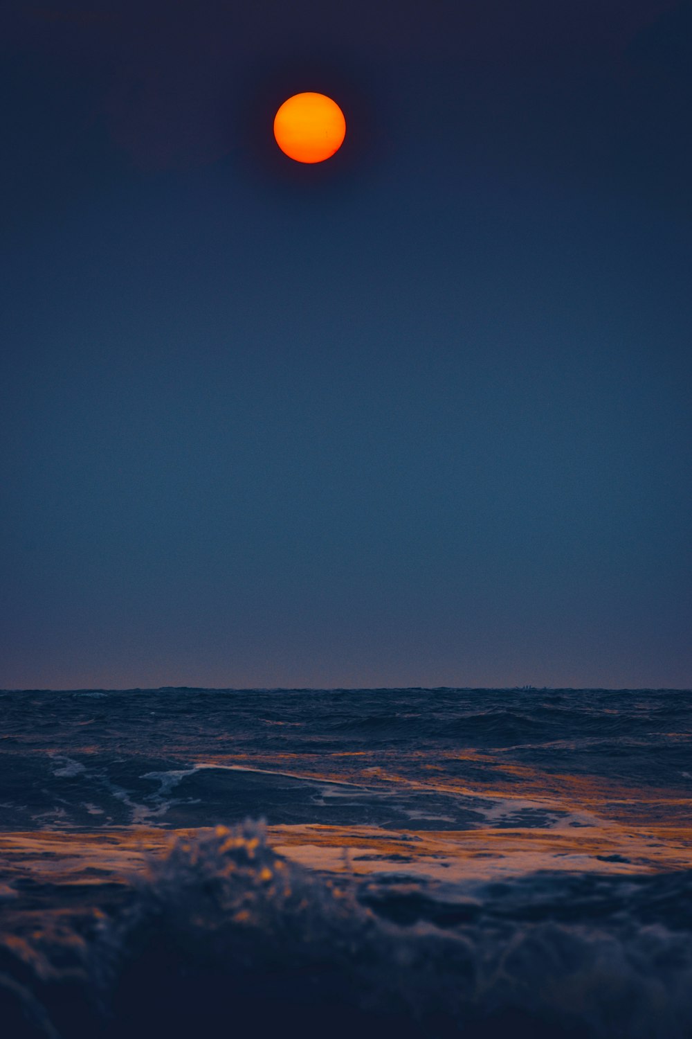 body of water during night time