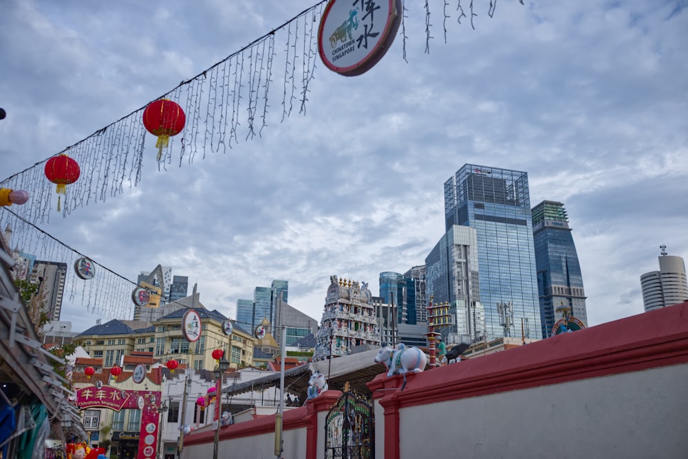 red and white chinese lanterns