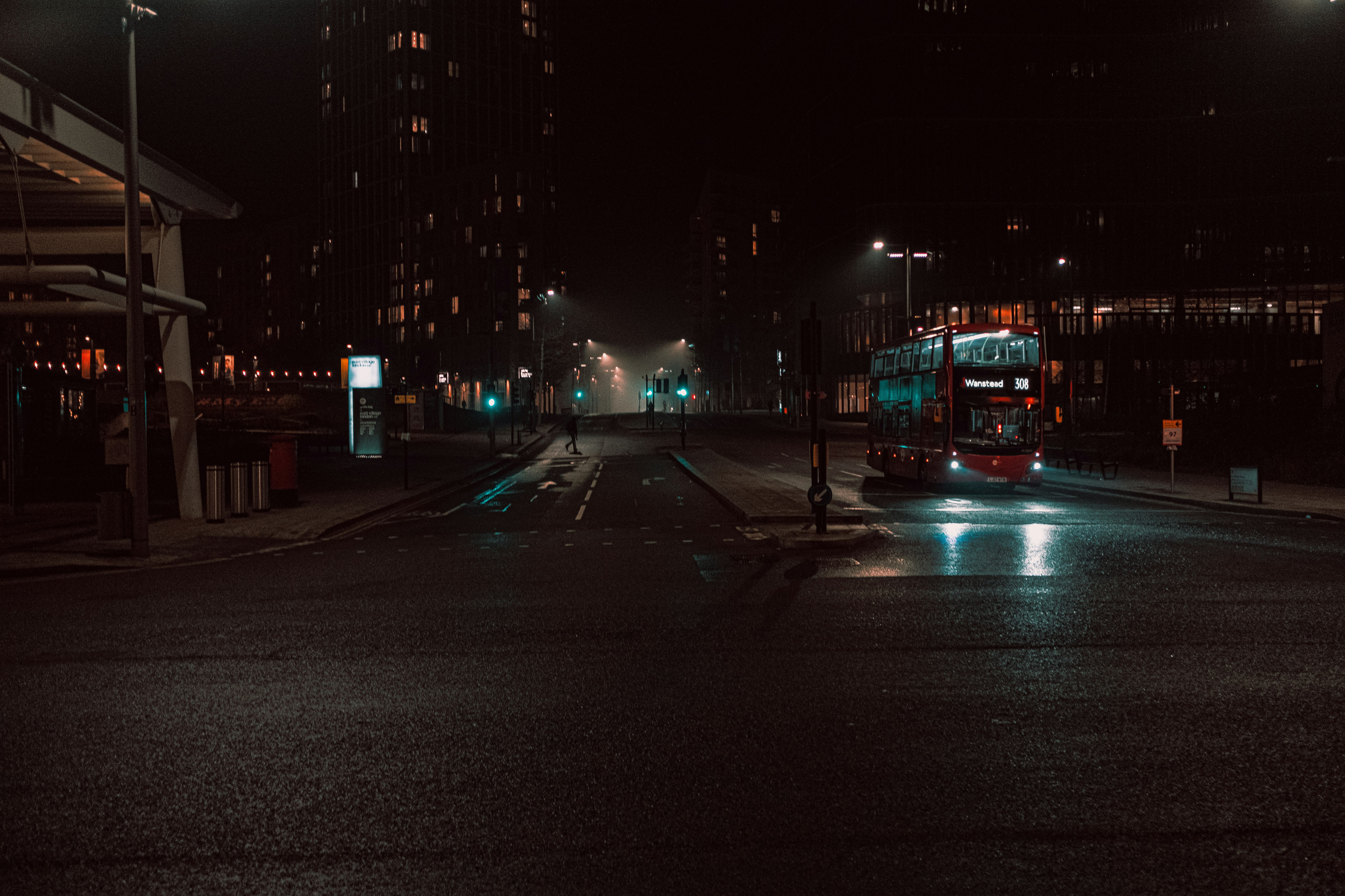 cars on road during night time