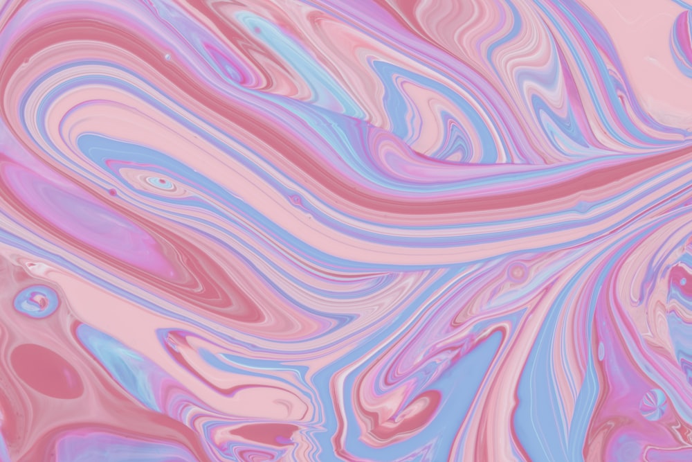 Pintura abstracta rosa y azul