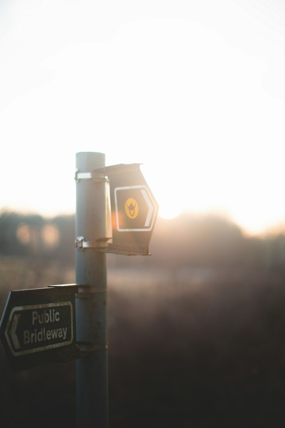 black and white street sign during sunset