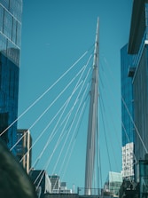 blue and white high rise building