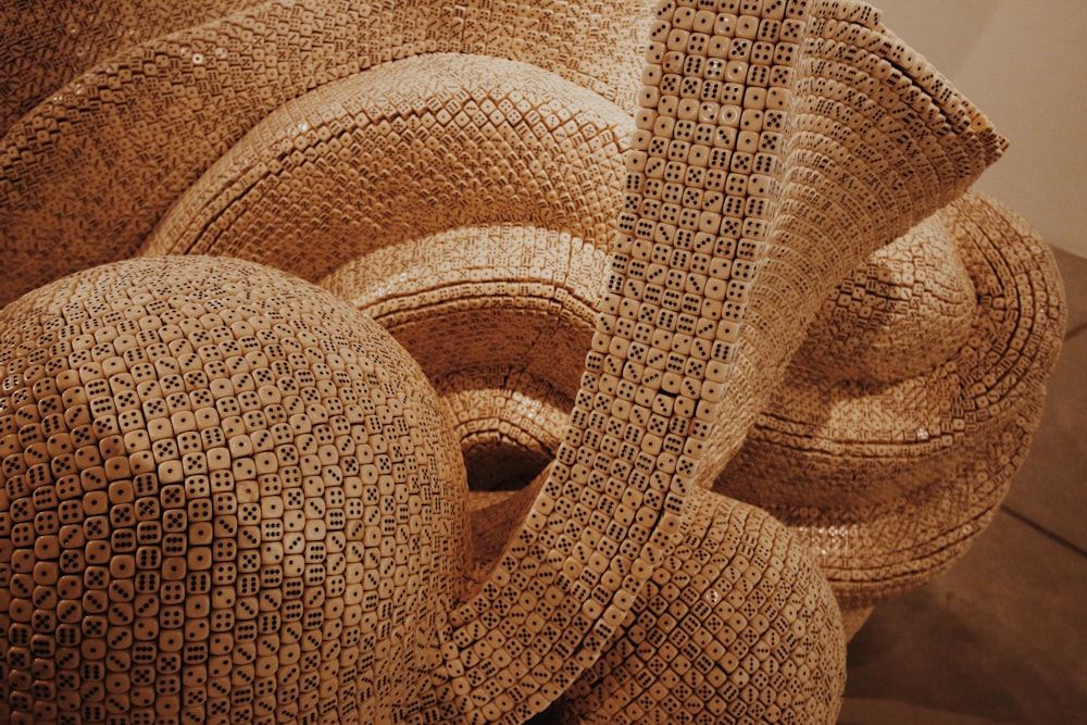 brown and beige textile in close up photography