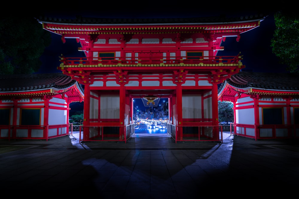red and white chinese temple