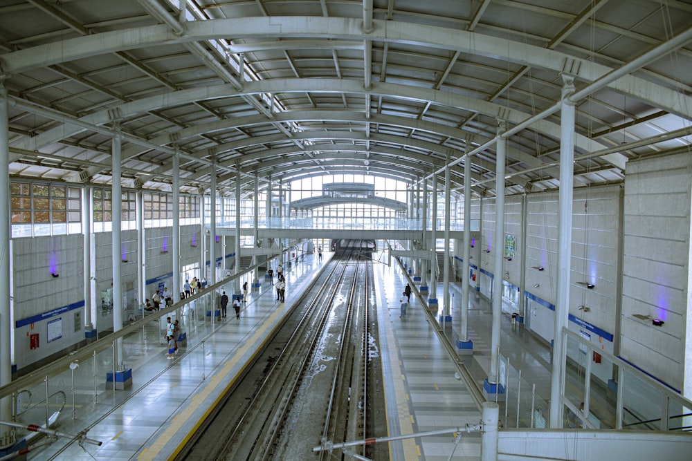 people walking on train station