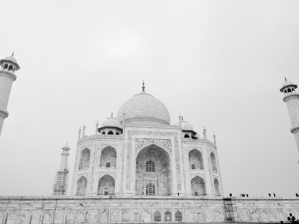 grayscale photo of dome building