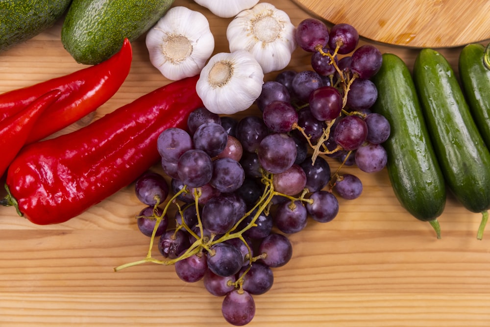 white garlic red chili and green chili